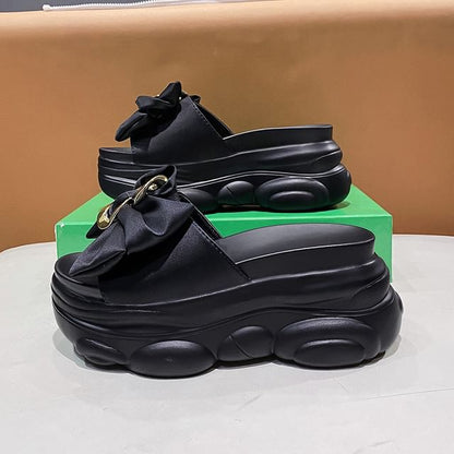 Platform Bow Slide Sandals