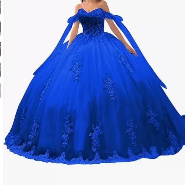 Off-Shoulder Floral Embroidered Ball Gown