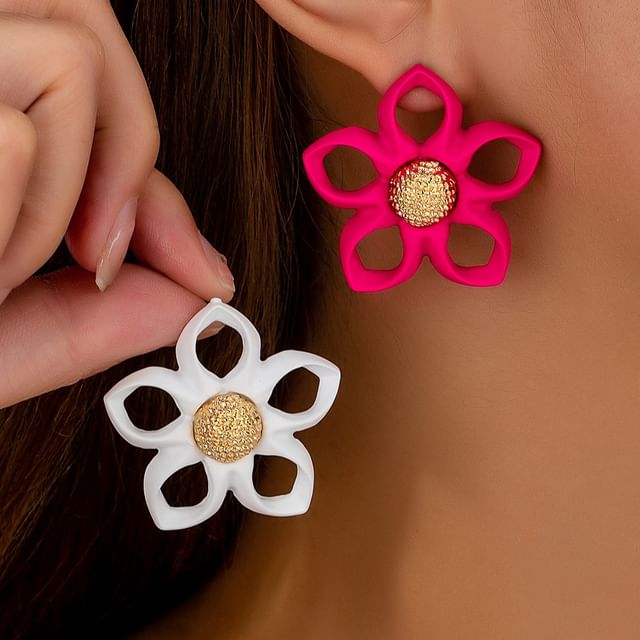 Floral Alloy Stud Earring