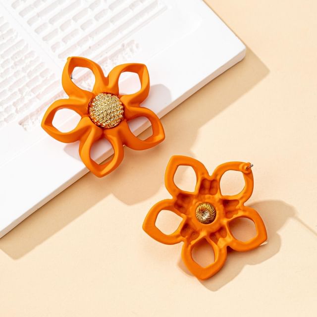 Floral Alloy Stud Earring