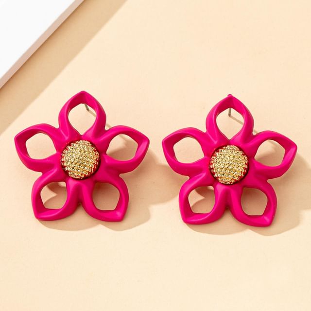 Floral Alloy Stud Earring