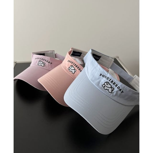 Dog Embroidered Sun Visor