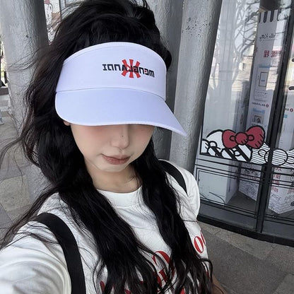 Lettering Embroidered Sun Visor