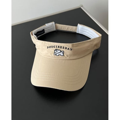 Dog Embroidered Sun Visor