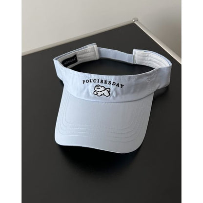 Dog Embroidered Sun Visor