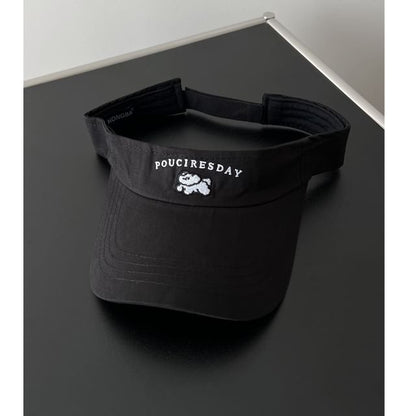 Dog Embroidered Sun Visor