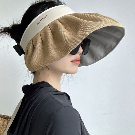 Lettering Ruffle Sun Hat