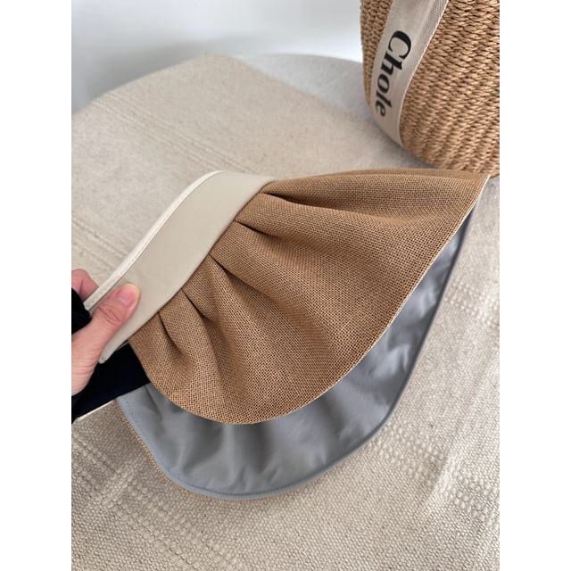 Lettering Ruffle Sun Hat