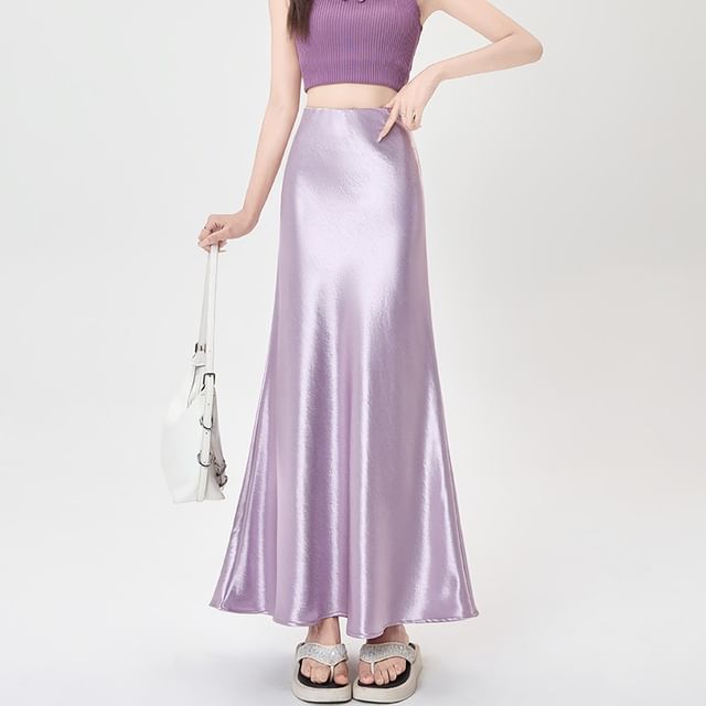 Classic Midi A-Line Skirt with High Waist