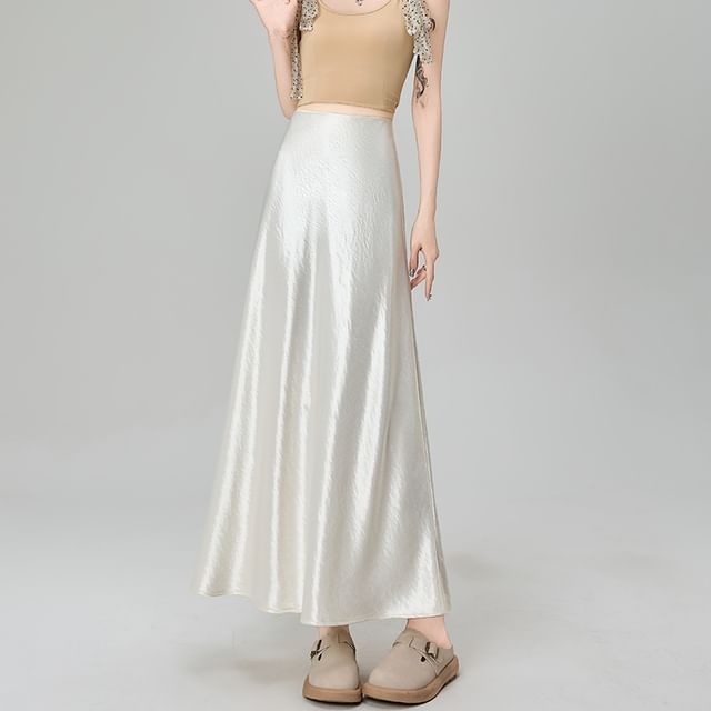 Classic Midi A-Line Skirt with High Waist