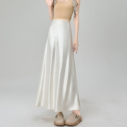 Classic Midi A-Line Skirt with High Waist