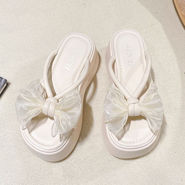 Flower Platform Slide Sandals