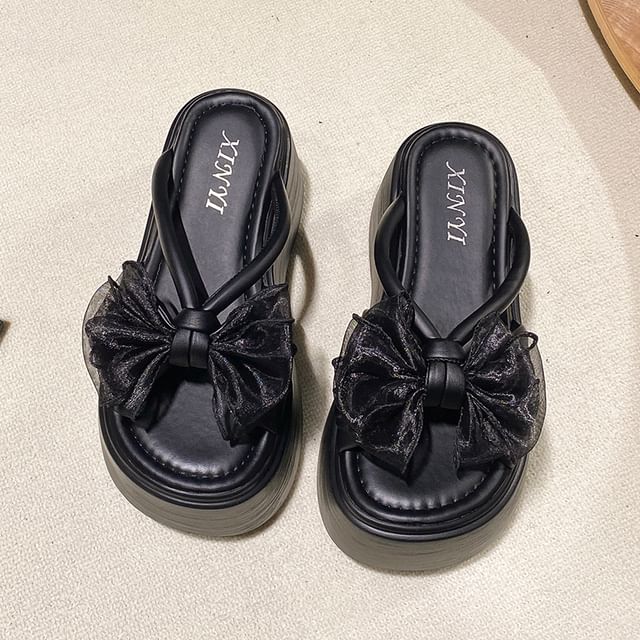 Flower Platform Slide Sandals