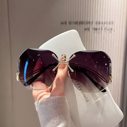 Set:  Gradient Frameless Sunglasses + Case + Cleaning Cloth (Various Designs)