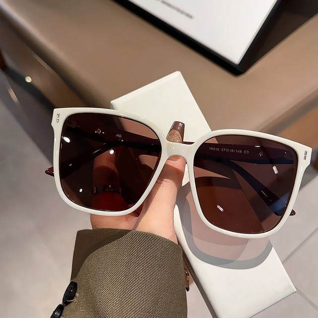 Oversized Square Polarized Sunglasses / Case / Pouch / Cleaning Cloth / Set