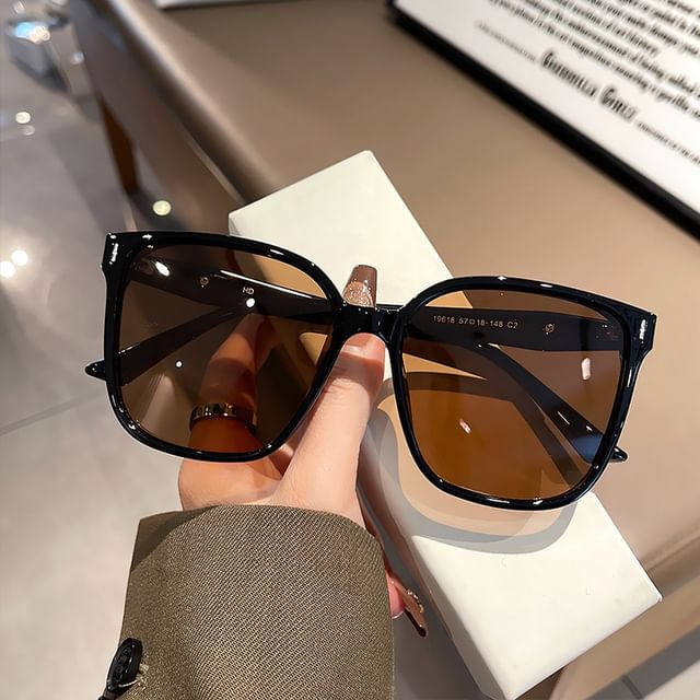 Oversized Square Polarized Sunglasses / Case / Pouch / Cleaning Cloth / Set