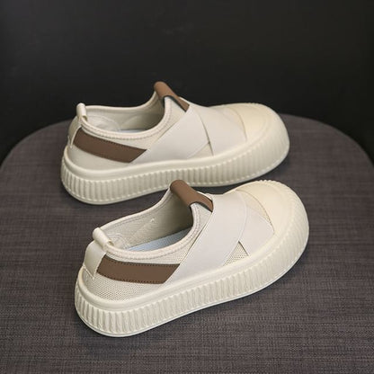 Platform Mesh Slip-On Sneakers