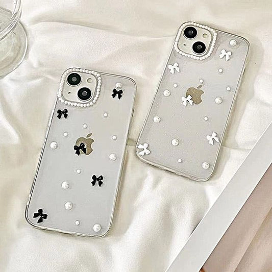 Faux Pearl Bow iPhone Case