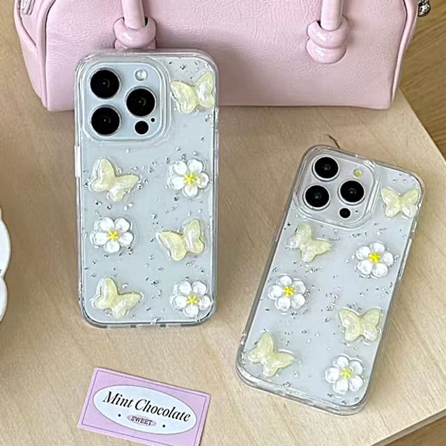 Glitter Floral iPhone Case