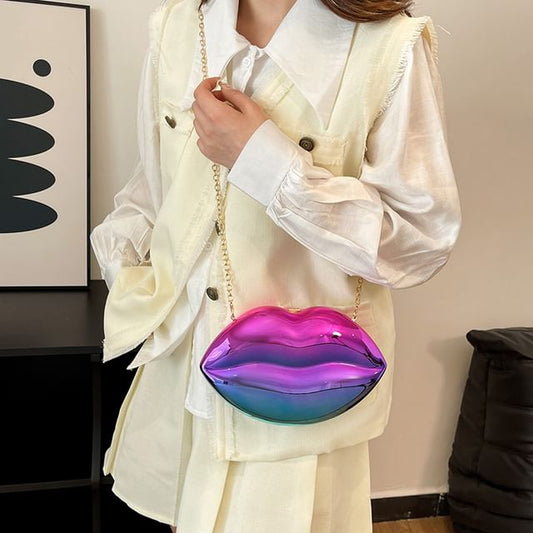 Chain Strap Lips Crossbody Bag
