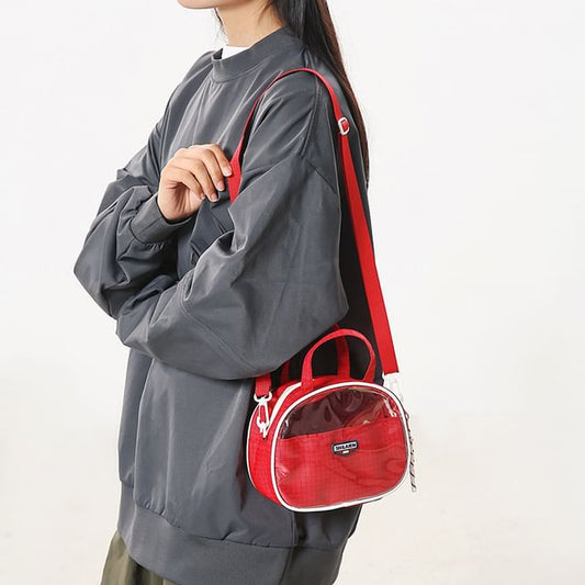 Lettering Plaid Crossbody Bag