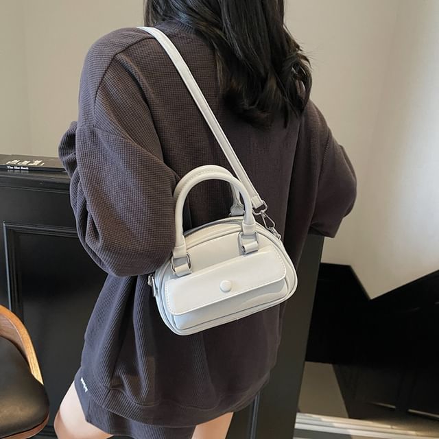 Multi-Pocket Faux Leather Crossbody Bag