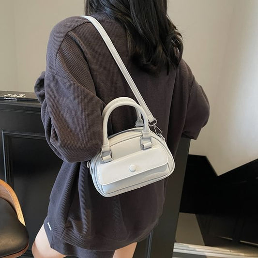 Multi-Pocket Faux Leather Crossbody Bag