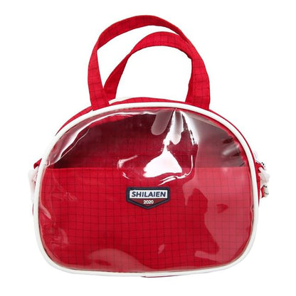 Lettering Plaid Crossbody Bag