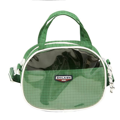 Lettering Plaid Crossbody Bag