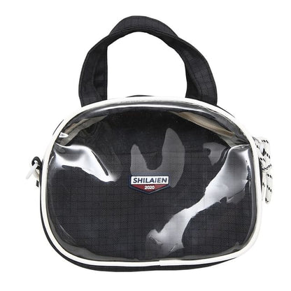 Lettering Plaid Crossbody Bag