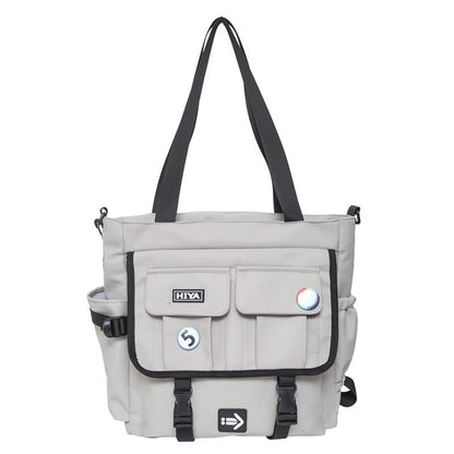 Set: Applique Multi-Pocket Tote Bag + Badge