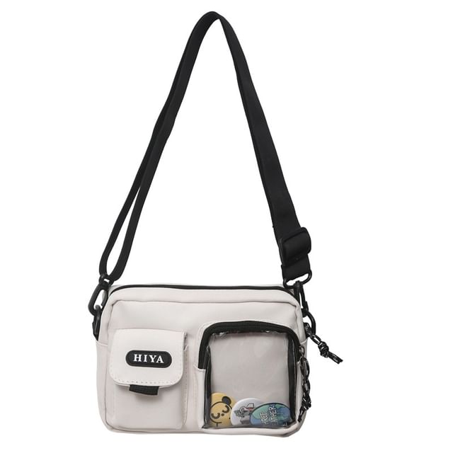 Set: Lettering Multi-Pocket Crossbody Bag + Badge