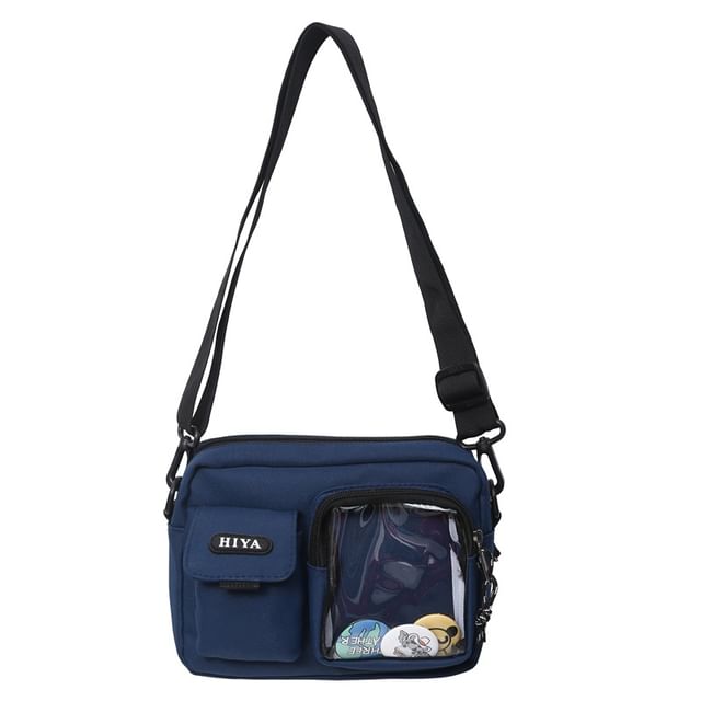 Set: Lettering Multi-Pocket Crossbody Bag + Badge