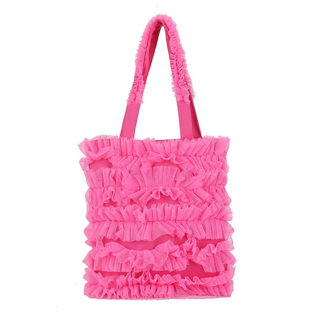 Plain Ruffle Shopper Bag