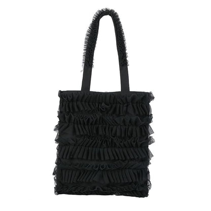 Plain Ruffle Shopper Bag