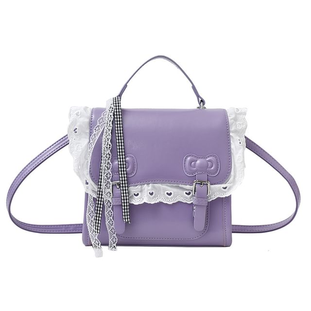 Lace Trim Bow Flap Backpack