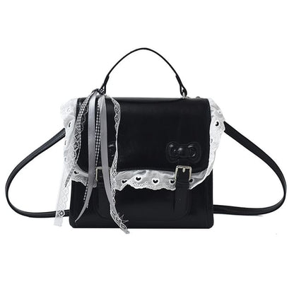 Lace Trim Bow Flap Backpack