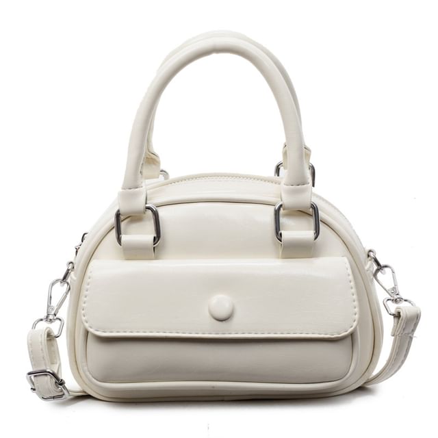 Multi-Pocket Faux Leather Crossbody Bag