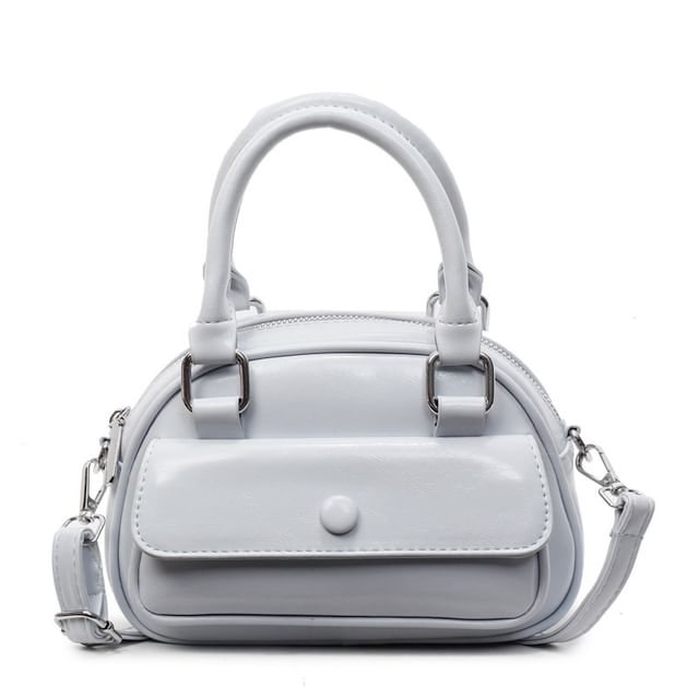 Multi-Pocket Faux Leather Crossbody Bag