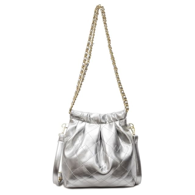 Multi-Way Quilted Chain Strap Faux Leather Shoulder Bag