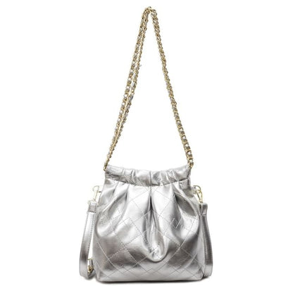 Multi-Way Quilted Chain Strap Faux Leather Shoulder Bag