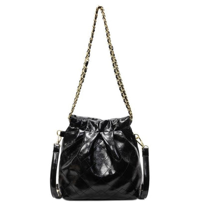 Multi-Way Quilted Chain Strap Faux Leather Shoulder Bag