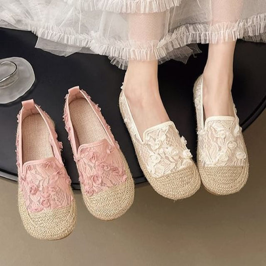 Floral Slip-Ons Espadrille Mesh