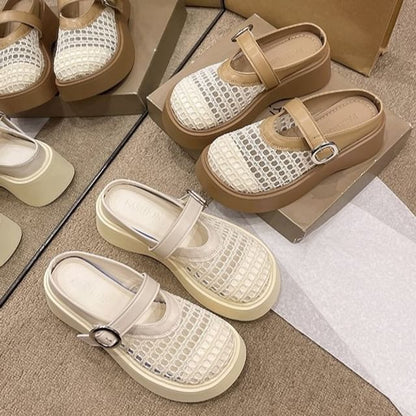 Mules Jane Platform Cutout Mary