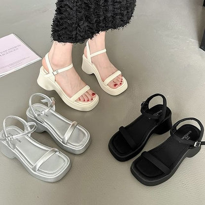 Sandals Heel Chunky Plain