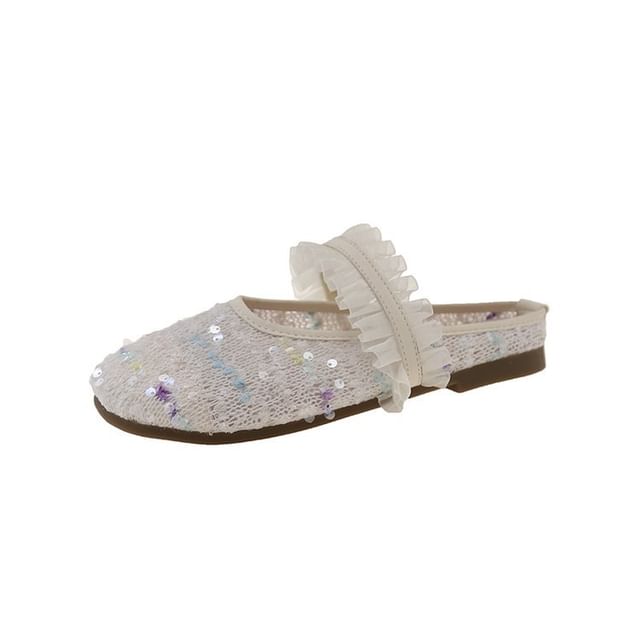 Jane Mesh Sequin Round Toe Mules Mary