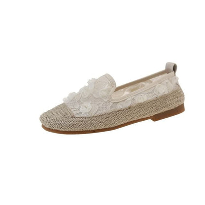 Floral Slip-Ons Espadrille Mesh