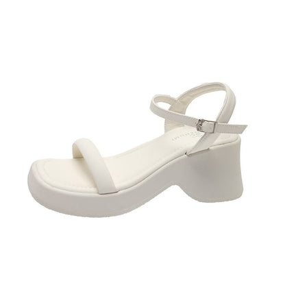 Sandals Heel Chunky Plain
