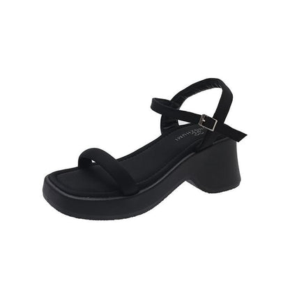 Sandals Heel Chunky Plain