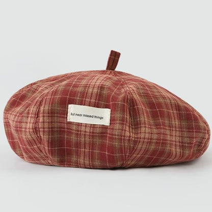 Plaid Applique Beret